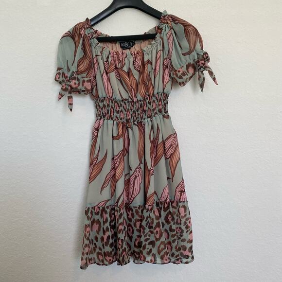 PatBo Animal Print Mini Dress Small - Picture 2 of 7